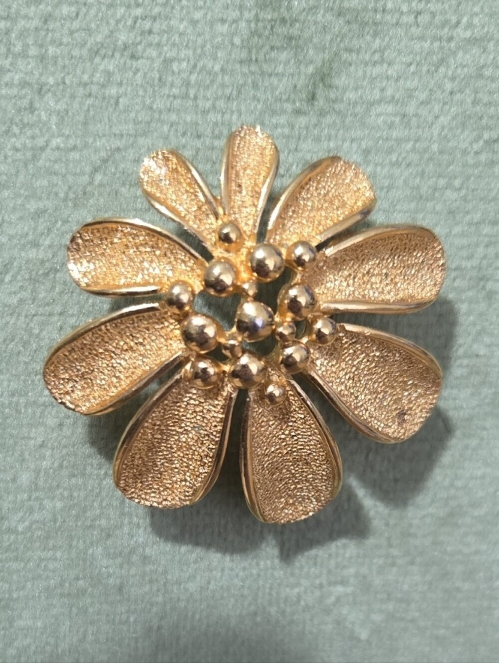 Crown Trifari Gold Flower Statement Brooch - Women's Jewelry